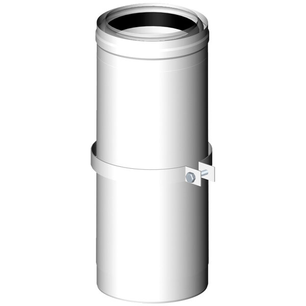 Almeva Abgas Schiebe-Rohr mit Klemmband 1000 mm doppelwandig DN 60/100 - PPH/PPH