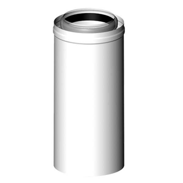 Almeva Abgasrohr doppelwandig 1000 mm DN 80/125 Kunststoff PPH/Stahl weiß