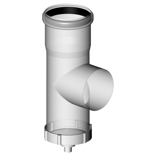 Almeva Abgassystem Abgas Umlenk-T-Stück mit Ablauf DN 60 Kunststoff PPH